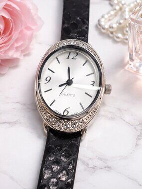 Vintage Black & Silver Watch, Needs Battery